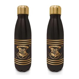Botella metlica Escudo de Hogwarts negro y dorado