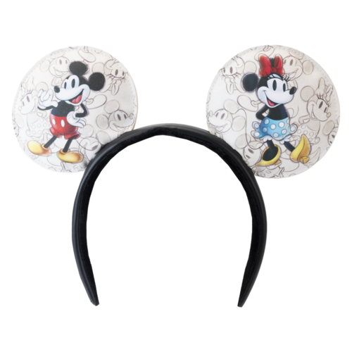 Diadema con orejas de cuaderno de bocetos de Mickey y Minnie de Disney
