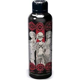 Botella termo One Piece personajes (negro/rojo) 515 ml