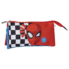 Estuche Portatodo Spider-Man (azul y rojo) 3 compartimentos 22,5 cm