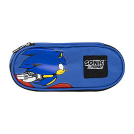 Estuche Portatodo Sonic Prime detalles rojos ovalado 22,5 cm