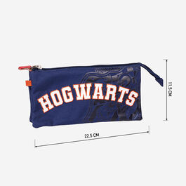 Estuche Portatodo Hogwarts (orange & blue) 3 compartimentos 22,5 cm