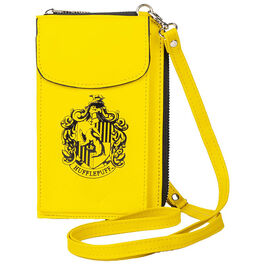 Bolso Portamvil Escudo Hufflepuff amarillo 10,5 x 17,5 cm