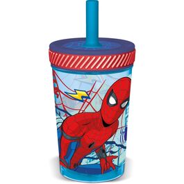 Vaso antivuelco con pajita dimensin Spider-Man 370 ml
